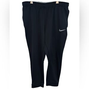 Nike Therma Fit Straight Leg Drawstring Black Jogger Athletic Pants, XL